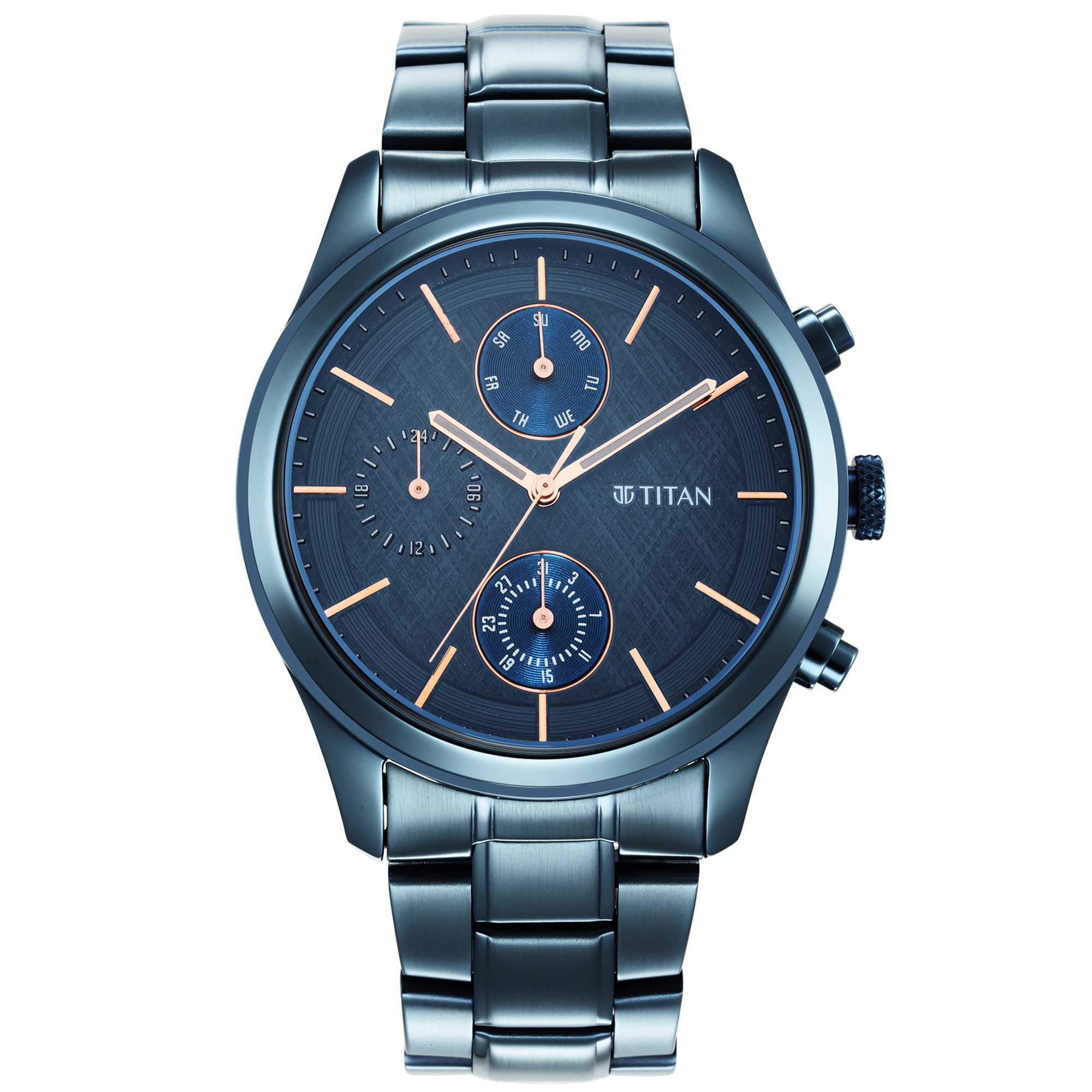 Blue dial watches titan best sale