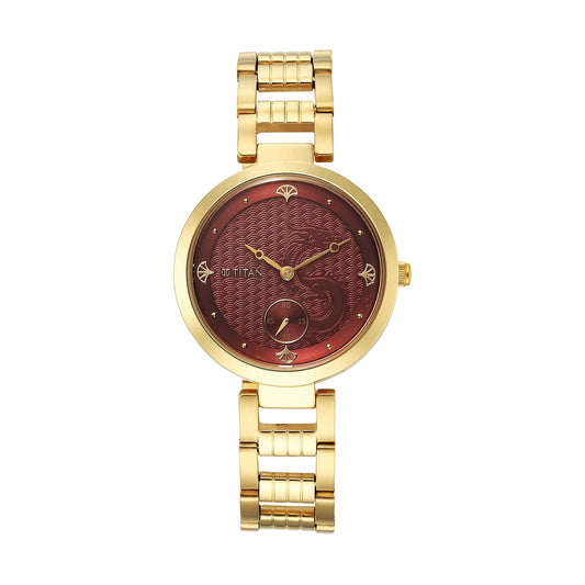 Titan Tet Red Dial Analog Stainless steel Strap Watch for Men