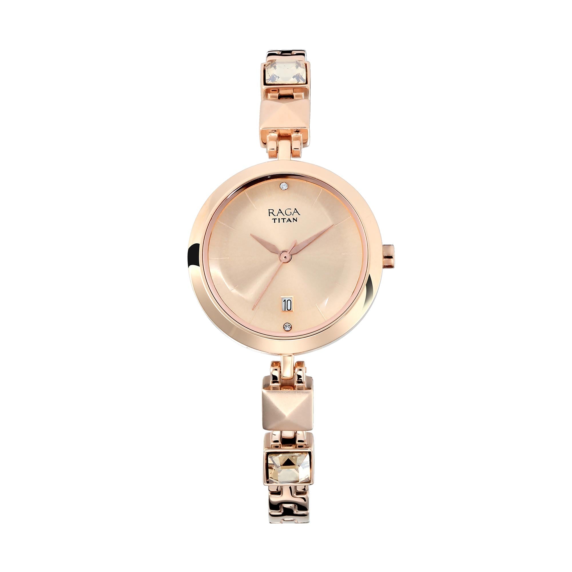 Titan Raga Viva Rose Gold Dial Analog Metal Strap watch for Women