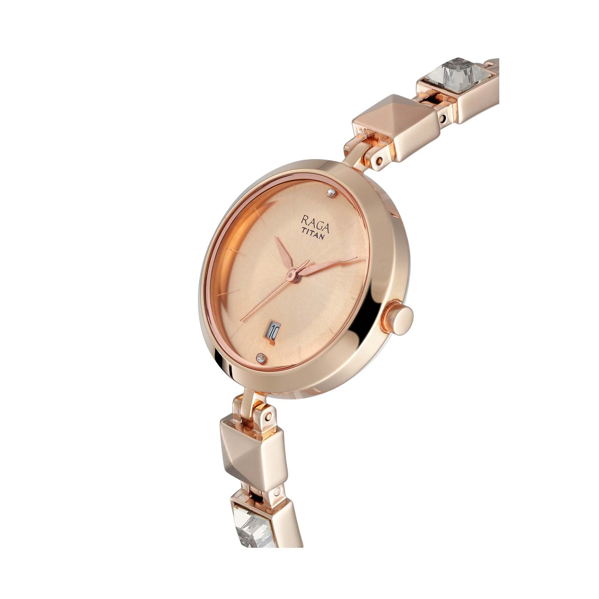 Titan Raga Viva Rose Gold Dial Analog Metal Strap watch for Women