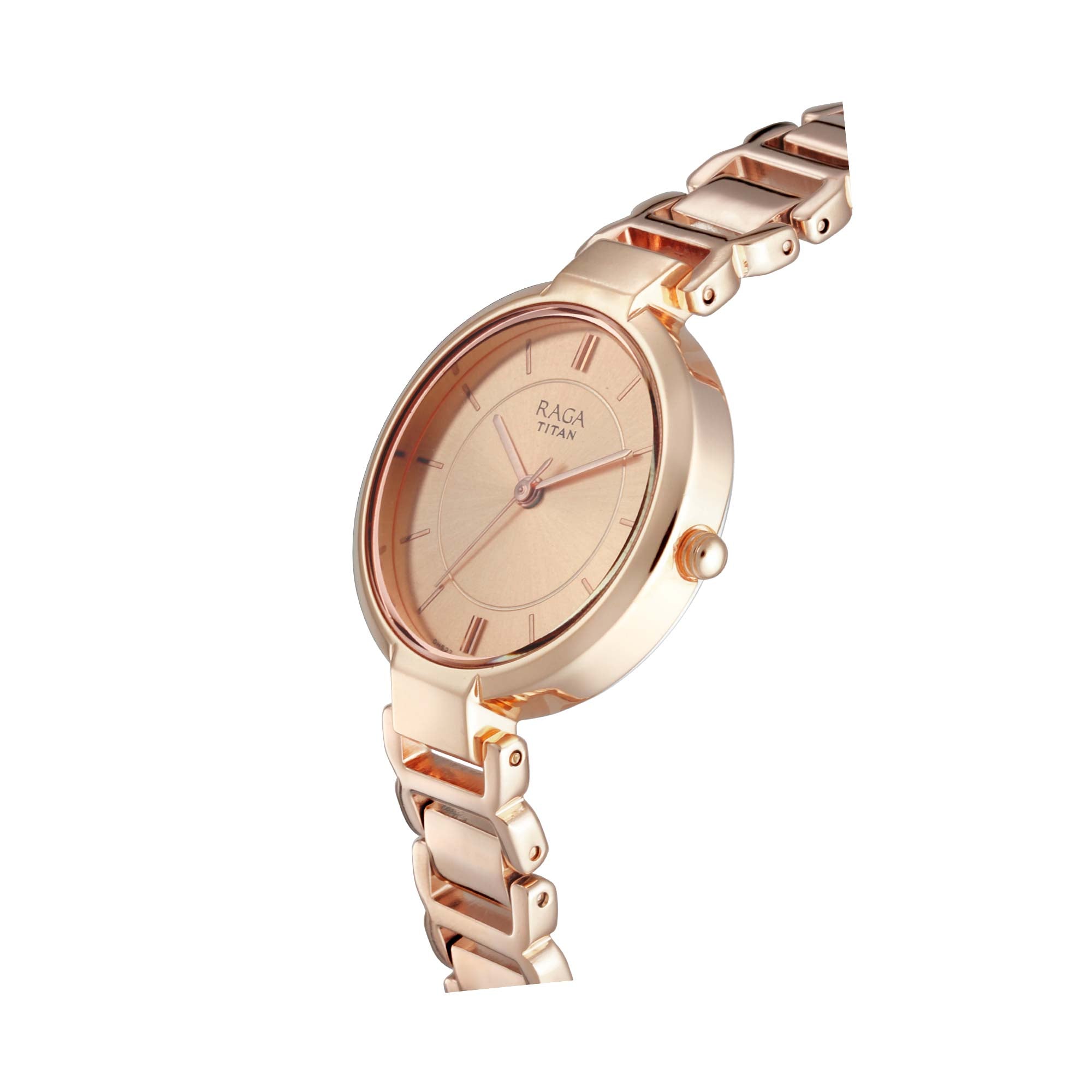 Titan Raga Viva Rose Gold Dial Women Watch With Metal Strap