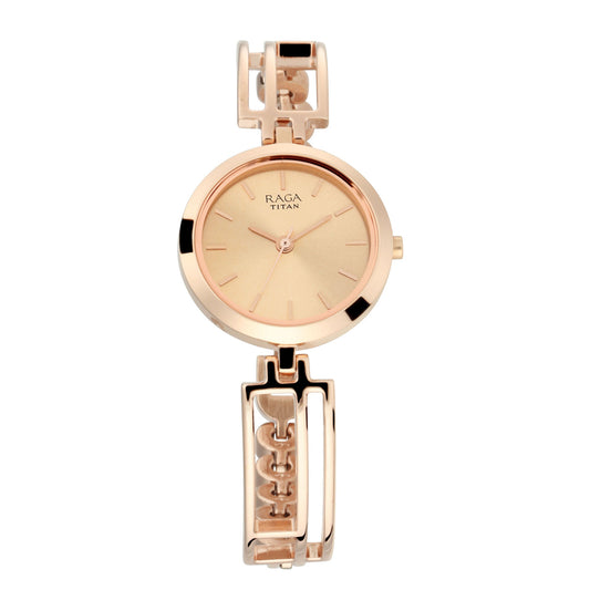 Titan Raga Viva Rose Gold Metal Analog Strap Watch for Women