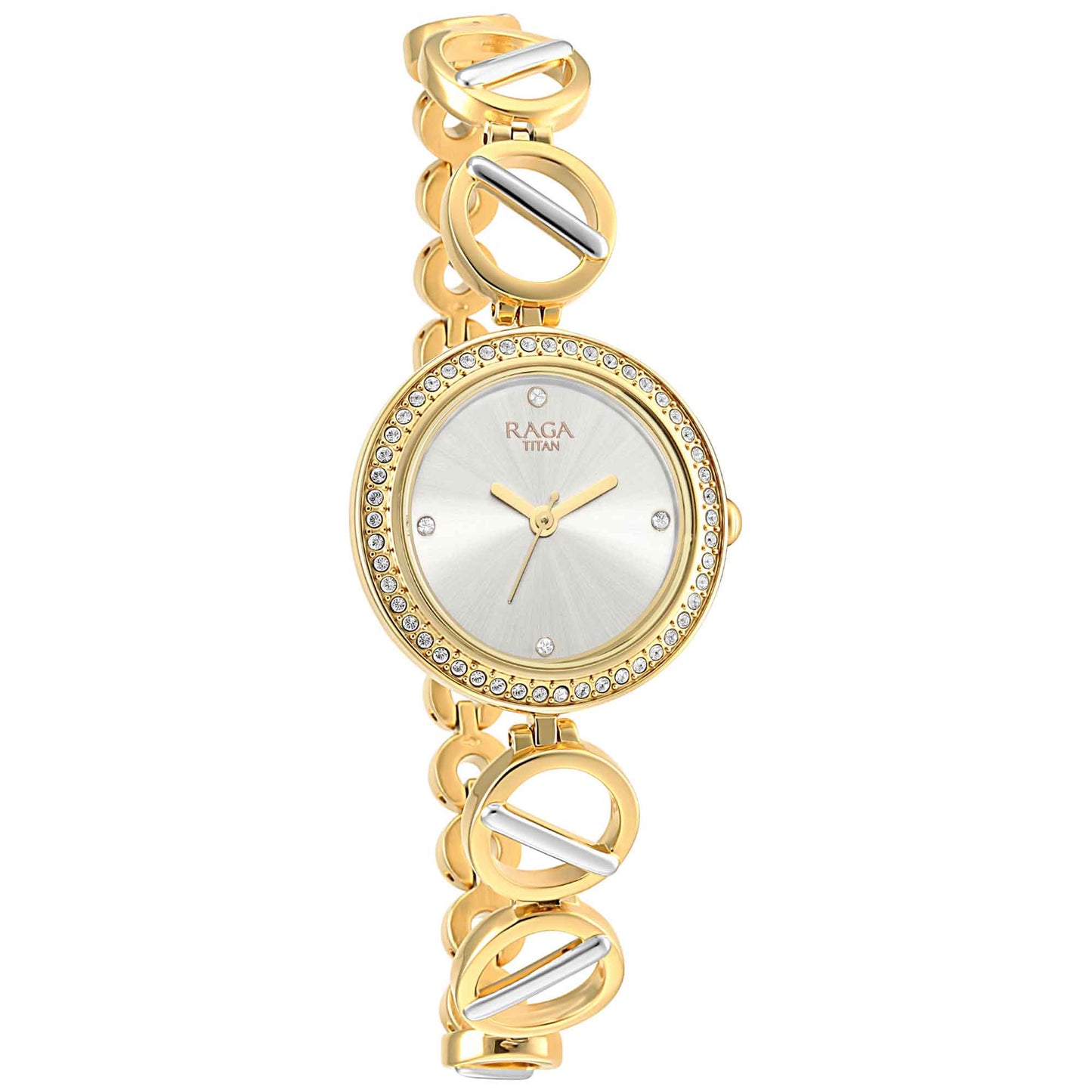 Titan Raga Viva Golden Dial Women Watch With Metal Strap