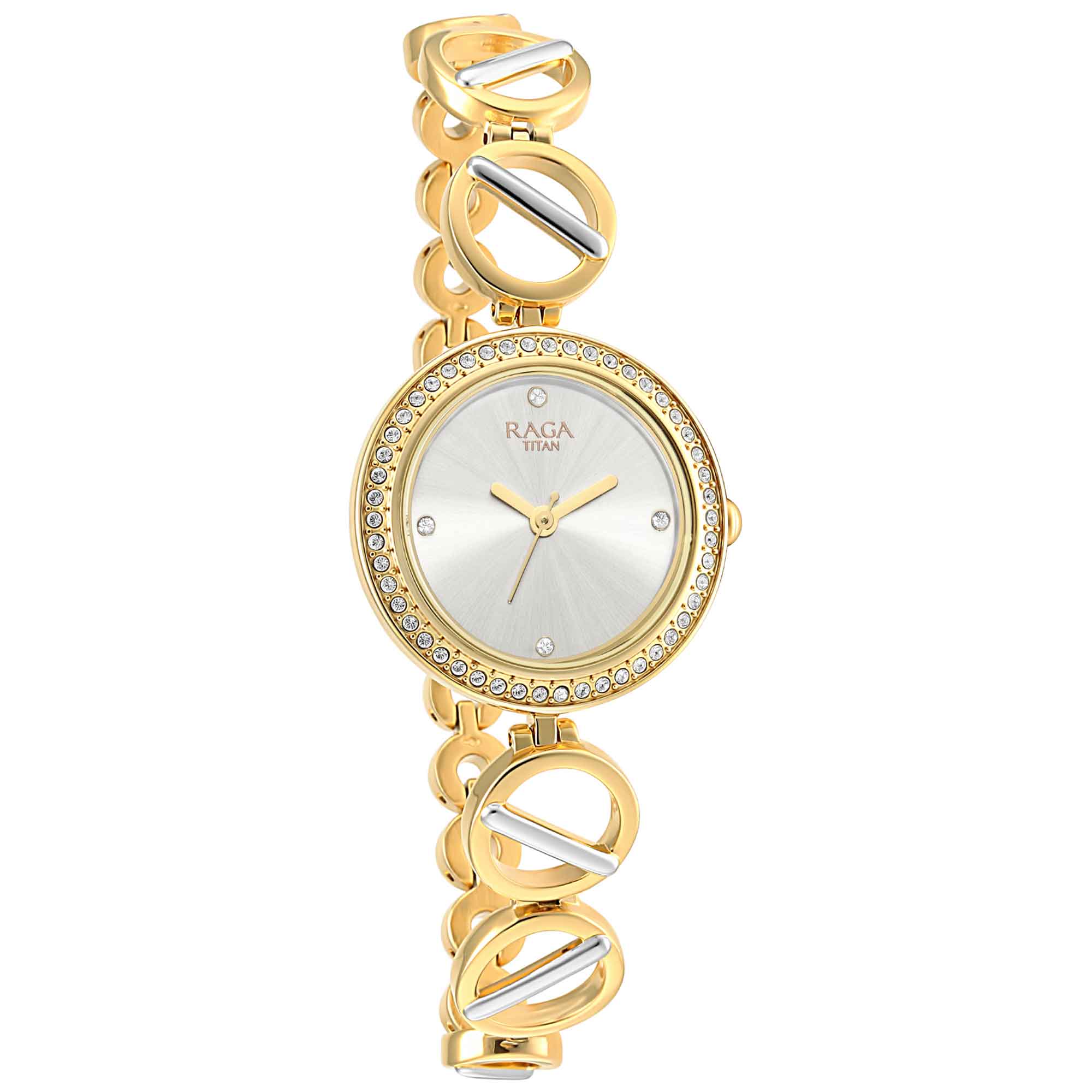 Titan Raga Viva Golden Dial Women Watch With Metal Strap