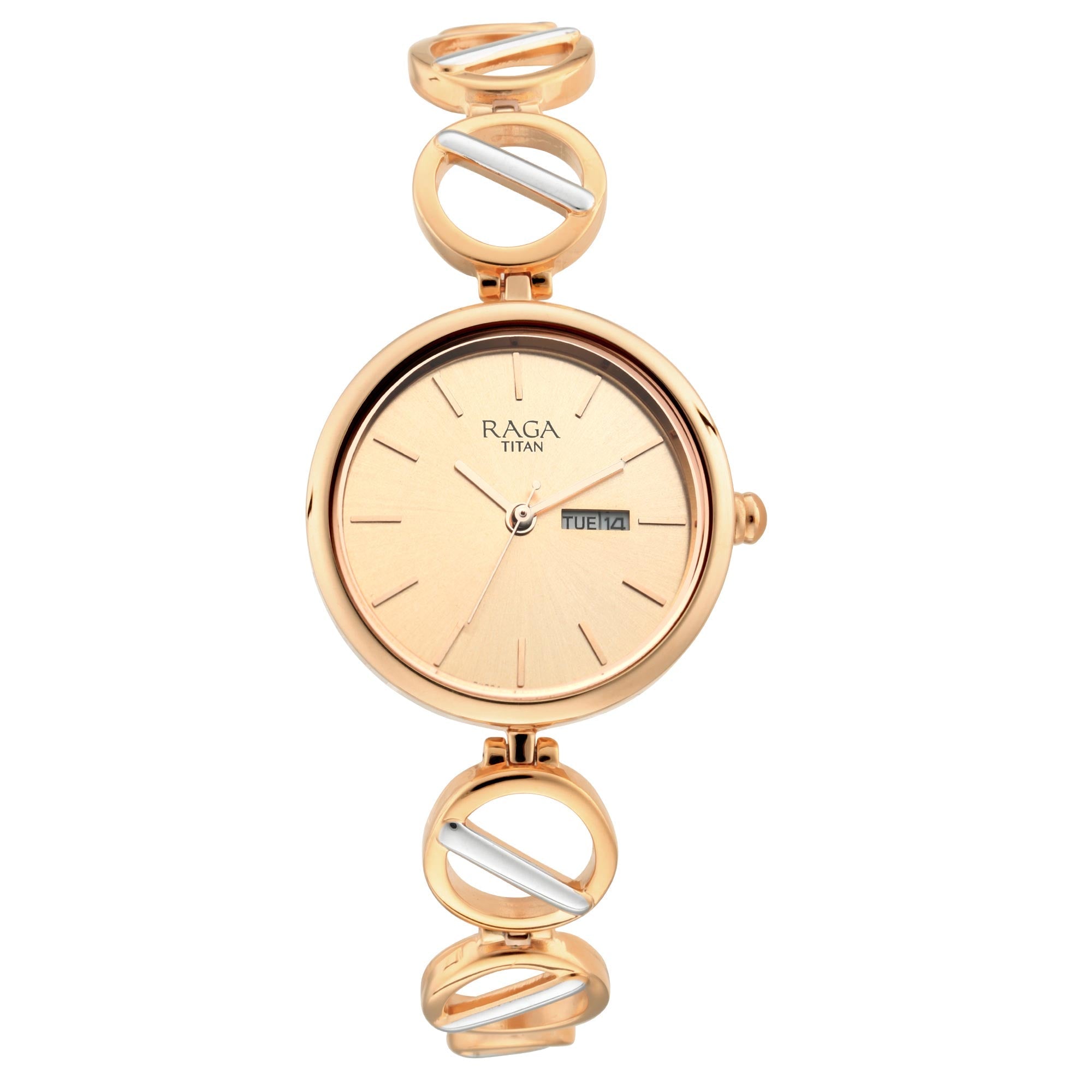 Titan Raga Viva Rose Gold Dial Women Watch With Metal Strap