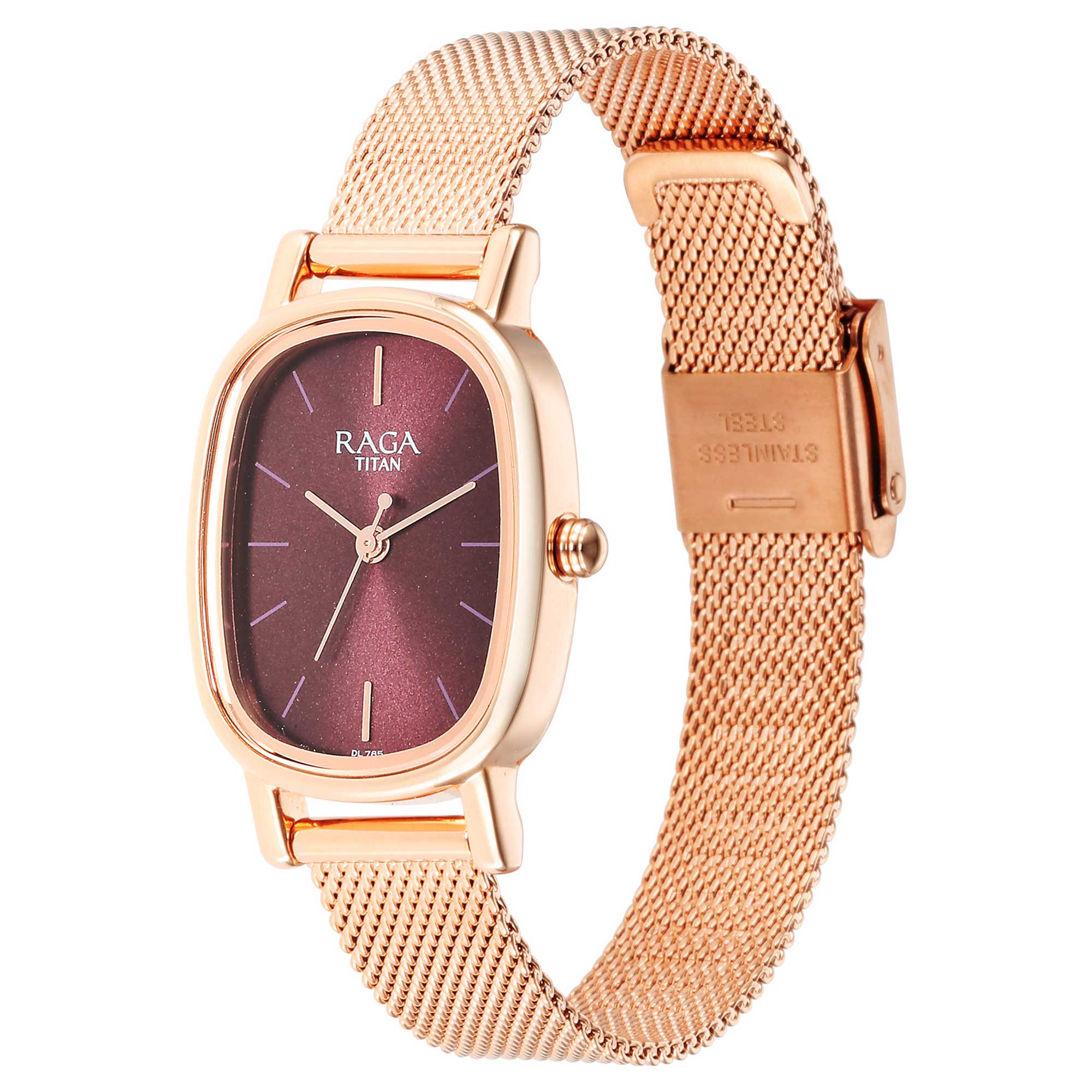 Titan Raga Viva Brown Dial Analogue Stainless Steel Strap Watch for Women