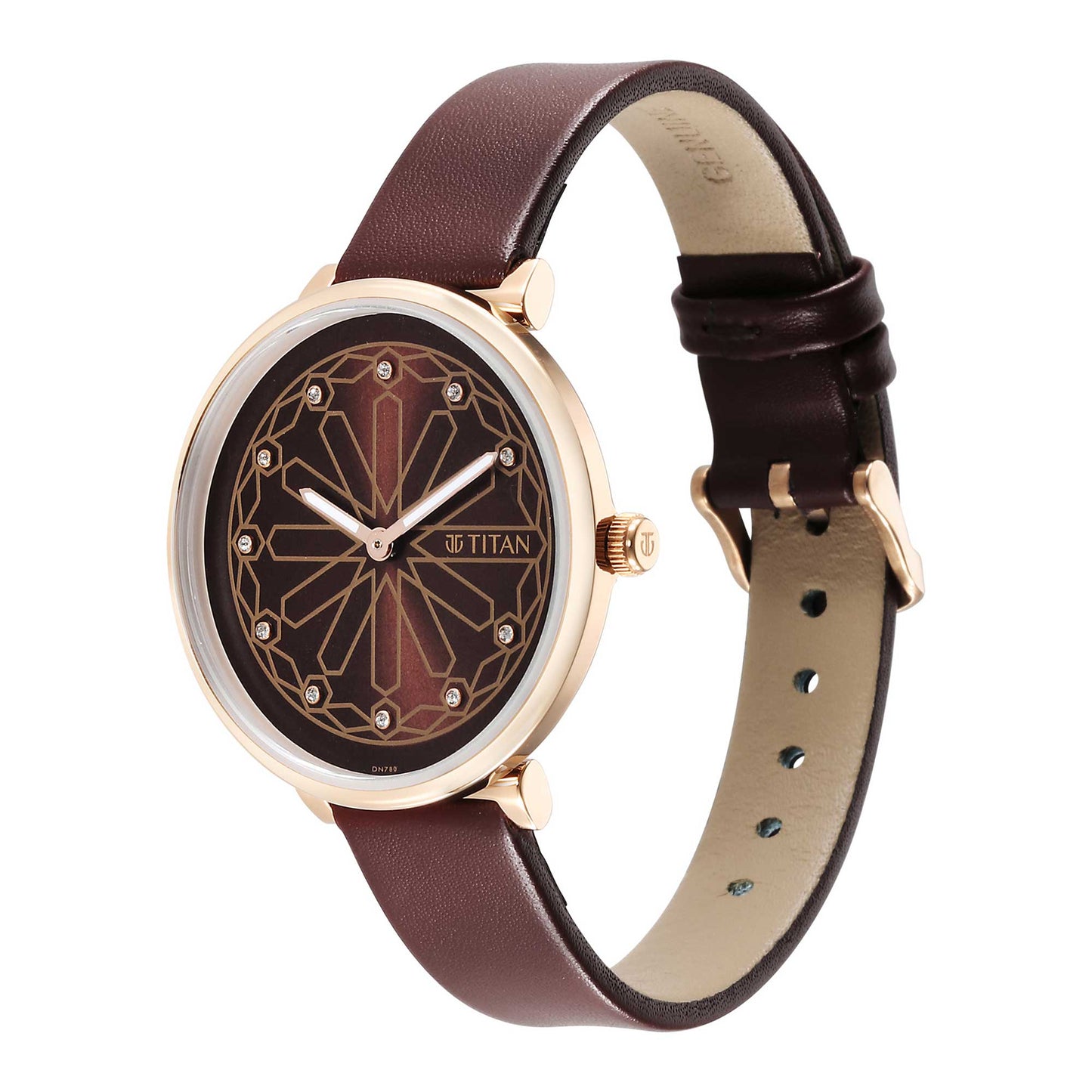 Titan Marhaba Brown Dial Analog Leather Strap watch for Women