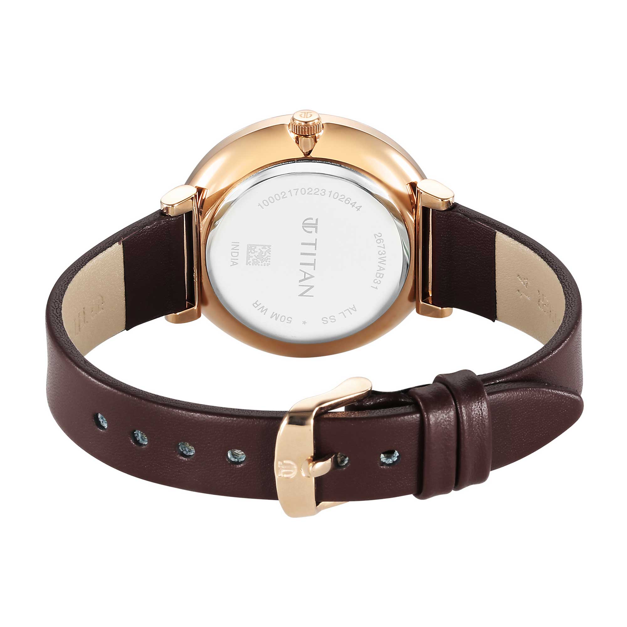 Titan Marhaba Brown Dial Analog Leather Strap watch for Women